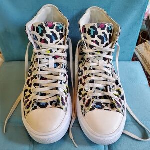 Colorful Patterned High-Top Sneakers